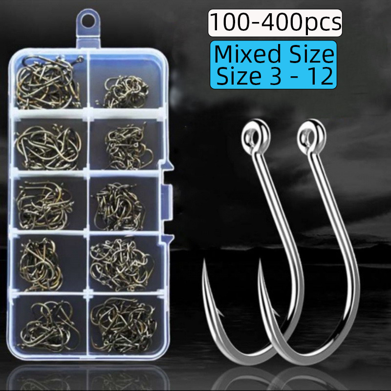 Fishing Hook Circle - 100-400 pièces/boîte 3 # -12 #