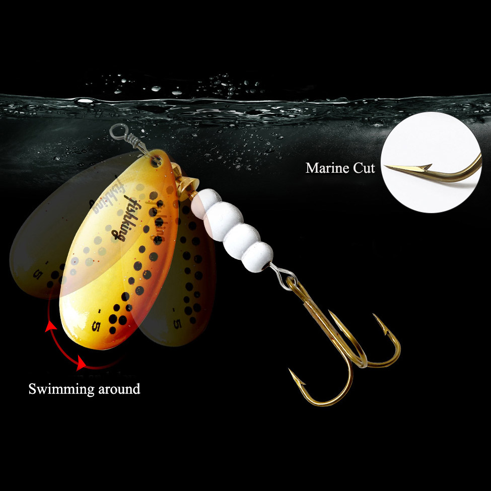 Fishing Hook Treble - 1 pièces Spinner appât 3.9/4.6/7.4/10.8/15g leurre