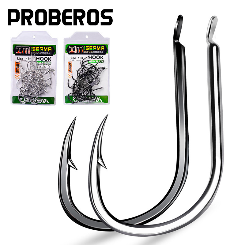 Fishing Hook Offset - PROBEROS 30 pièces hameçons barbelés décalés