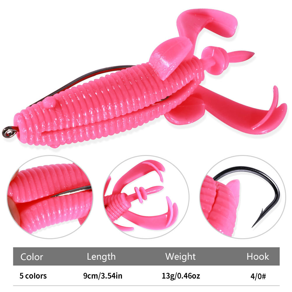 Fishing Hook Weedless - Leurre de pêche flottant souple en