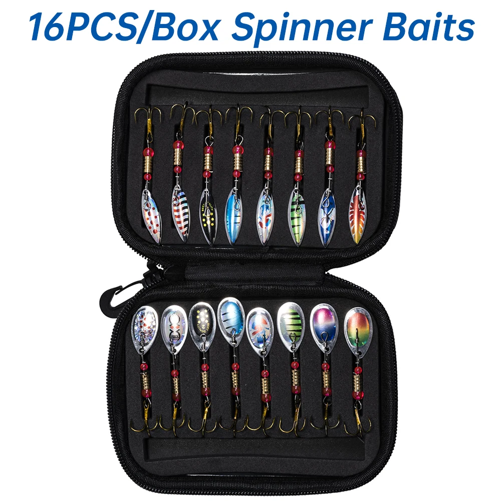 Fishing Hook Size - Goture 16 pièces/boîte Spinner Spoon Metal