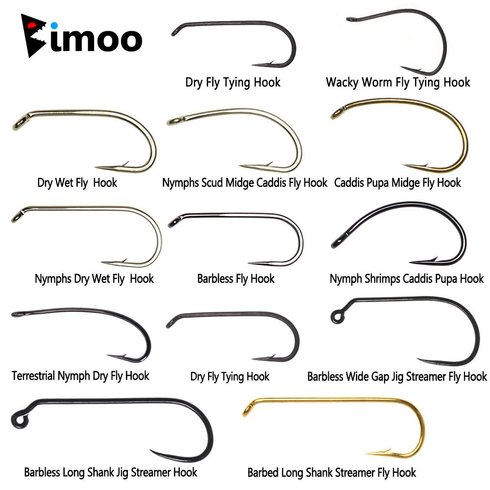 Fishing Hook Barbless - Bimoo 100 pièces 1 # ~22