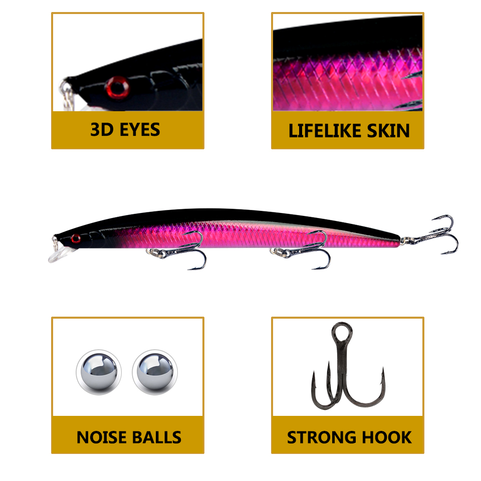 1 leurre flottant type minnow, - Fishing Hook Treble avis et prix