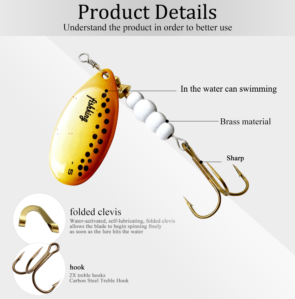1 pièces Spinner appât 3.9/4.6 - Fishing Hook Treble avis et prix