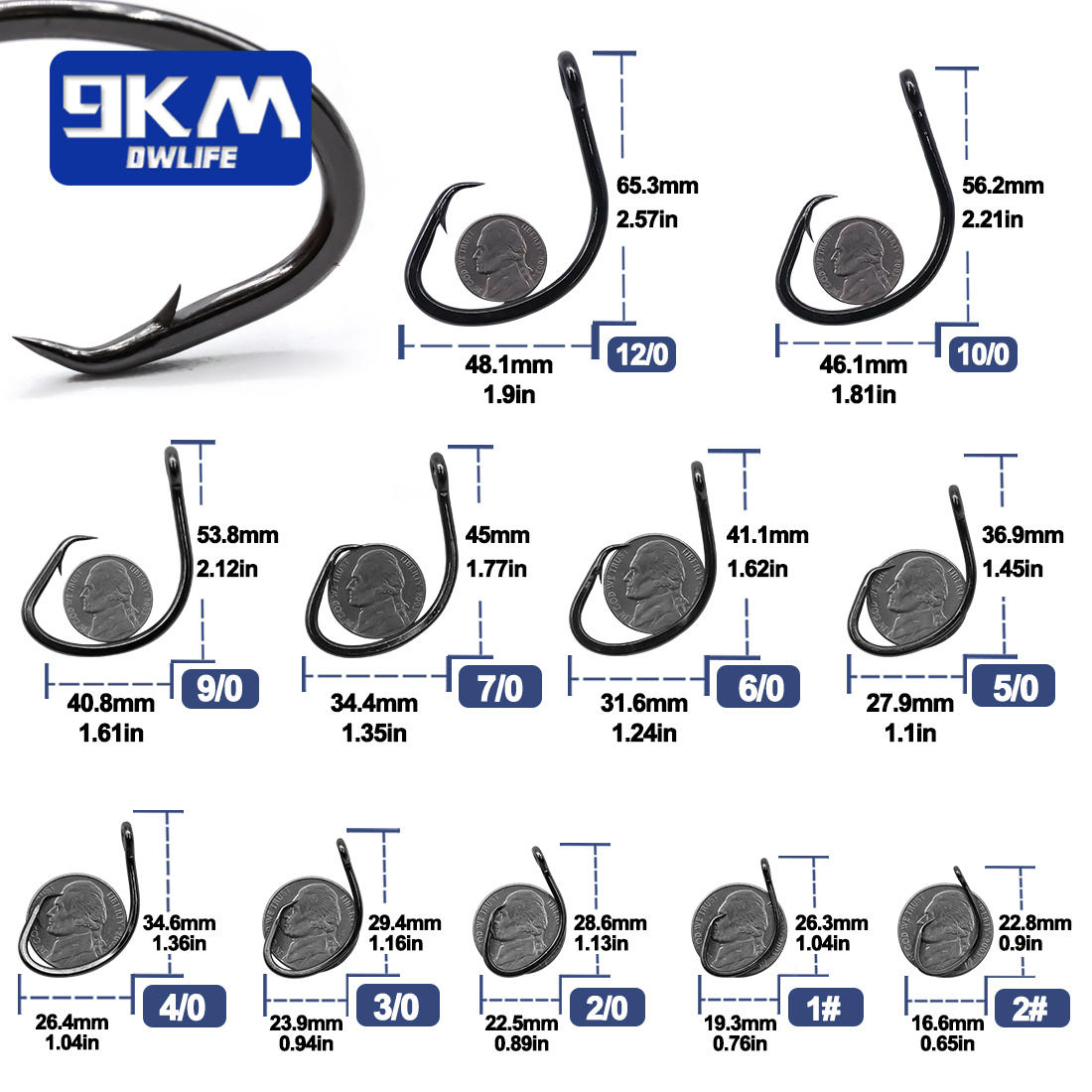 9KM crochets circulaires 25 ~  - Fishing Hook Barbless avis et prix