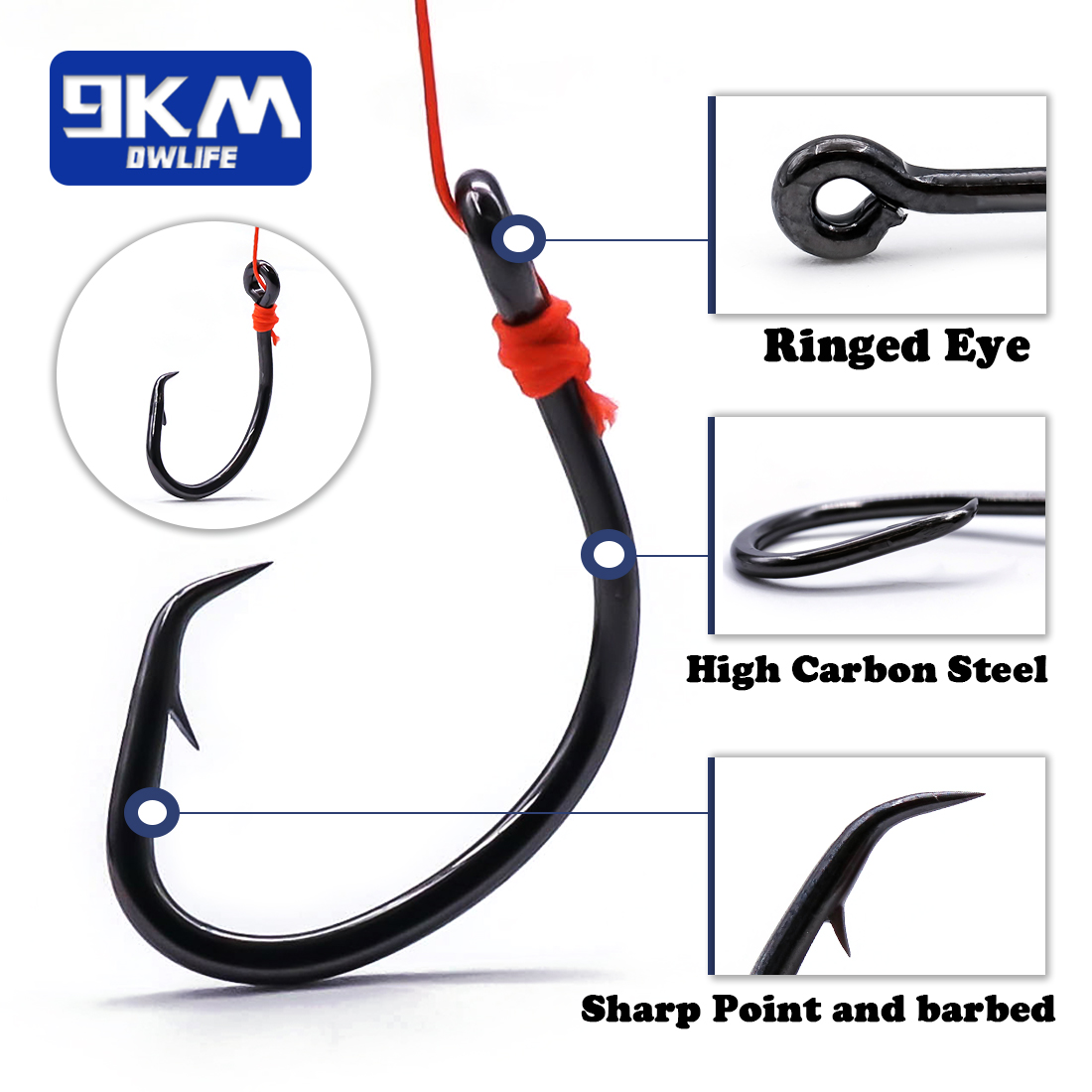 9KM crochets circulaires 25 ~  - Fishing Hook Barbless avis et prix