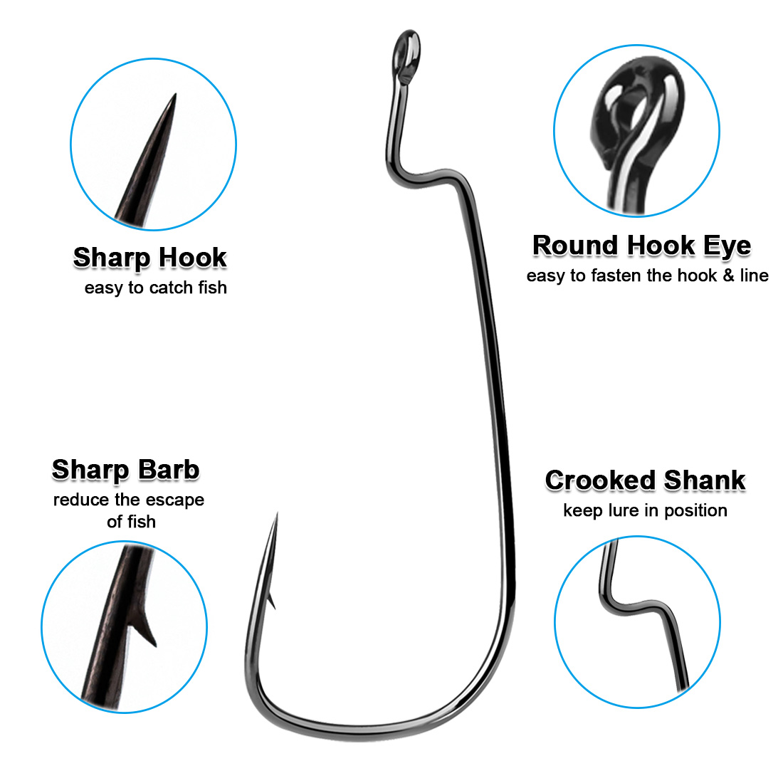 FishTrip 50-100 pièces crochet - Fishing Hook Offset avis et prix