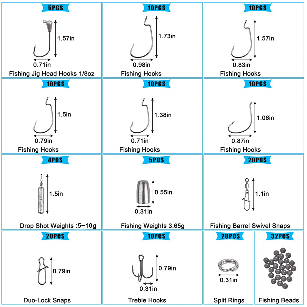 166 pièces boîte de matériel d - Fishing Hook Jig avis et prix