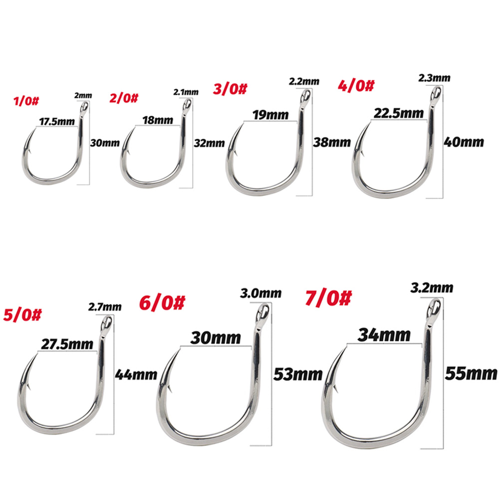 10 pièces gros hameçon 1/0-7/0 - Fishing Hook Circle avis et prix