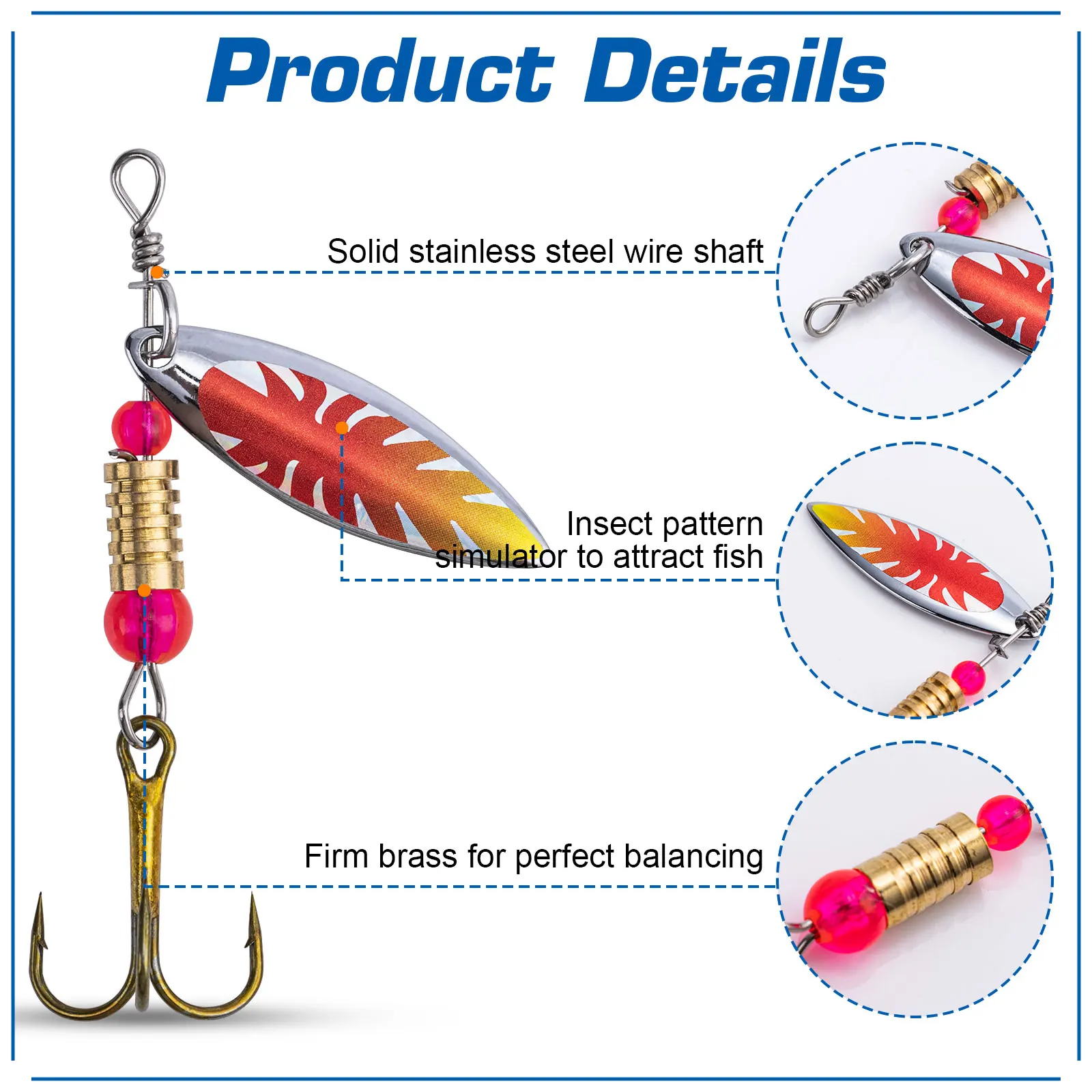 Goture 16 pièces/boîte Spinner - Fishing Hook Size avis et prix