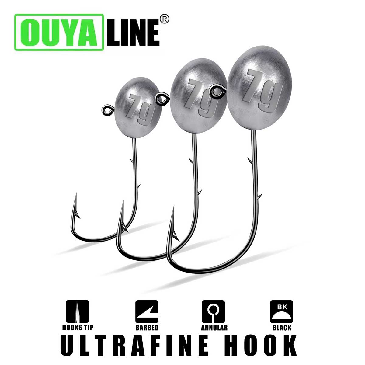 Jig Head Hook 1X Rockfish Ajin - Fishing Hook Offset avis et prix